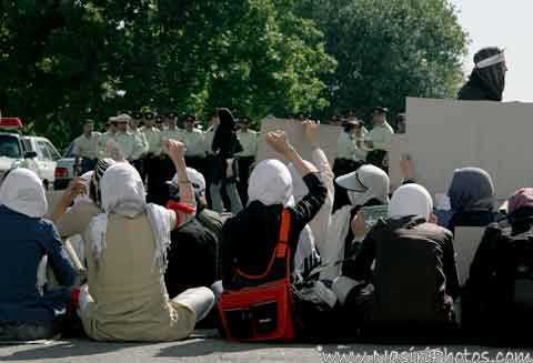 A gathering of women outside The Azadi Stadium in Tehran, Iran